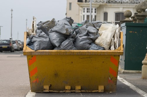 Professional rubbish clearance team at work in South London