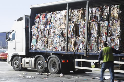 Professional waste clearance team managing debris