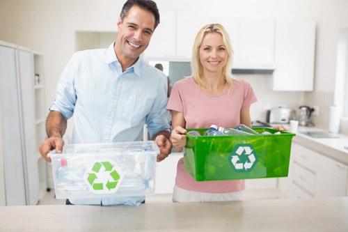 Recycling process at a waste clearance facility