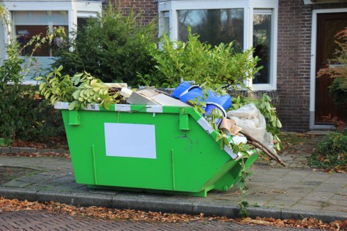 Recycling bins for different materials in South London