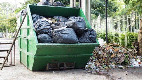 Community members participating in waste management